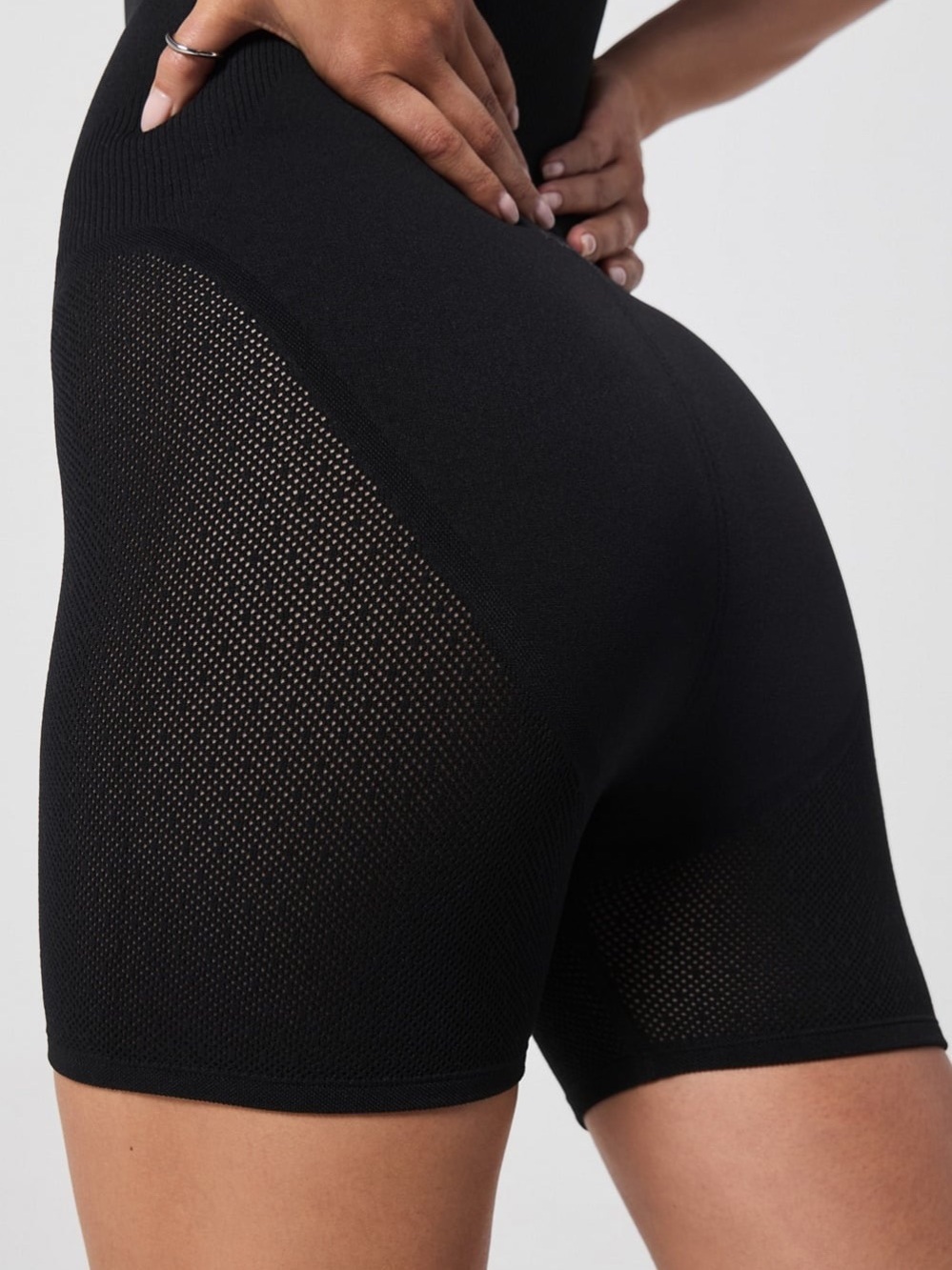 Fabletics 360 Black Seamless Onesie Romper Adjustable Strap Bodysuit - Picture 3 of 10